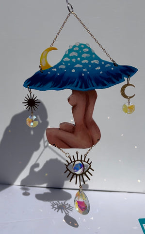 Mushroom Girl Sun-Catcher