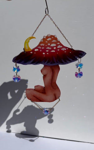 Mushroom Girl Sun-Catcher