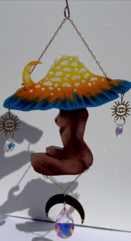 Mushroom Girl Sun-Catcher